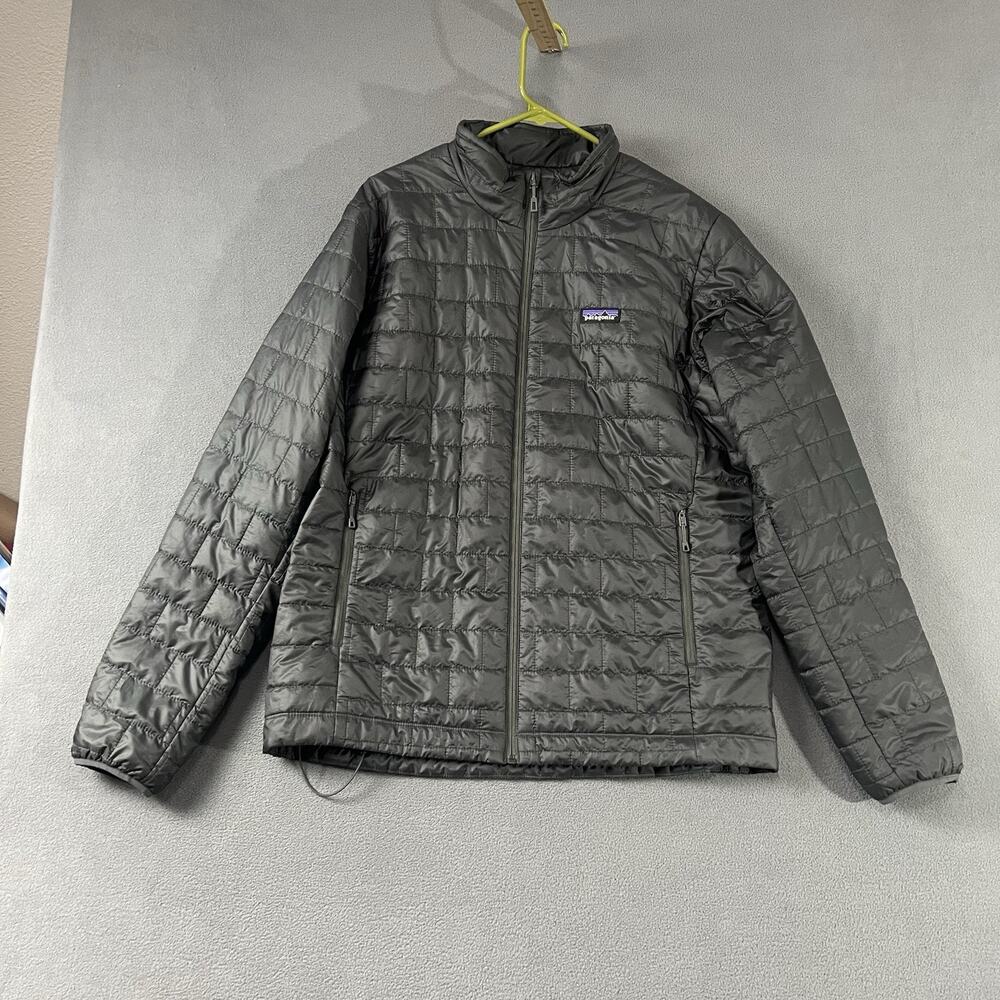 Patagonia Jacket Mens Large Gray Nano Full Zip Quilted Primaloft Full Zip